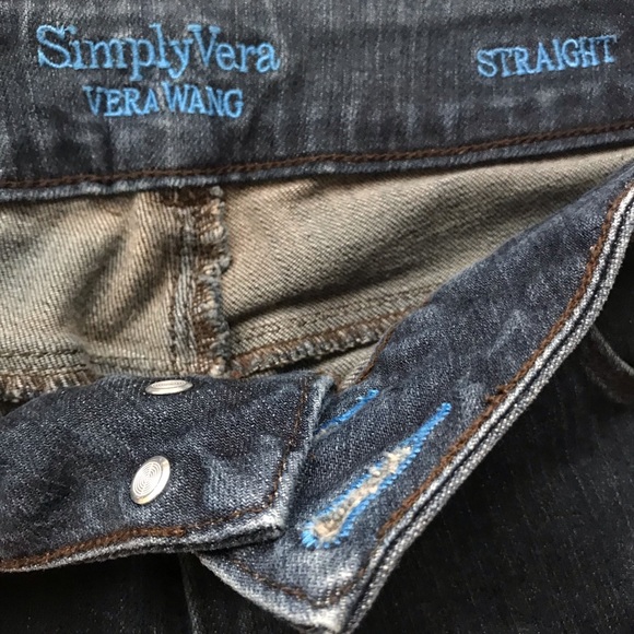 Simply Vera Vera Wang Straight Leg Jeans with Fringe size 6P - Picture 3 of 13